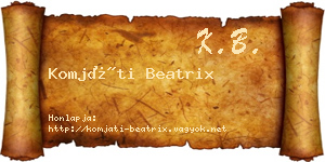 Komjáti Beatrix névjegykártya