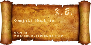 Komjáti Beatrix névjegykártya
