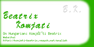 beatrix komjati business card